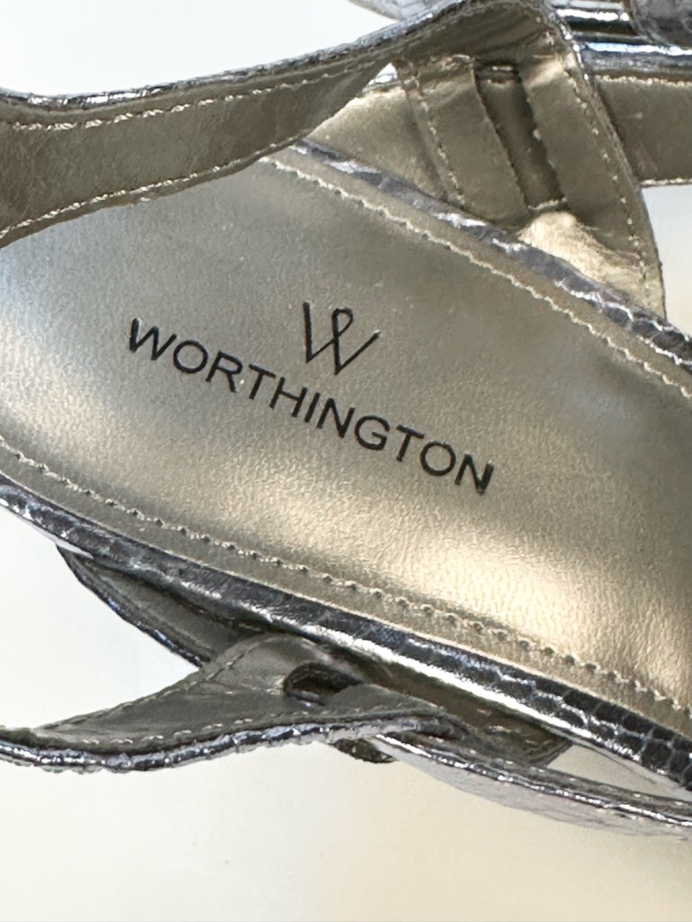 Wothington Tulipa Thong Silver Tone Stiletto Sandals 9.5 - Picture 10 of 12